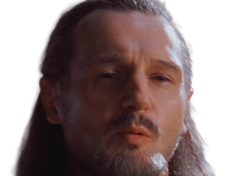 qui-gon jinn star-wars sw episode-i ep1 la-menace-fantome the-phantom-menace maitre jedi gris cheveux-bruns yeux-bleus liam neeson