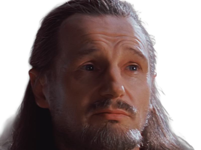 qui-gon jinn star-wars sw episode-i ep1 la-menace-fantome the-phantom-menace maitre jedi gris cheveux-bruns yeux-bleus liam neeson