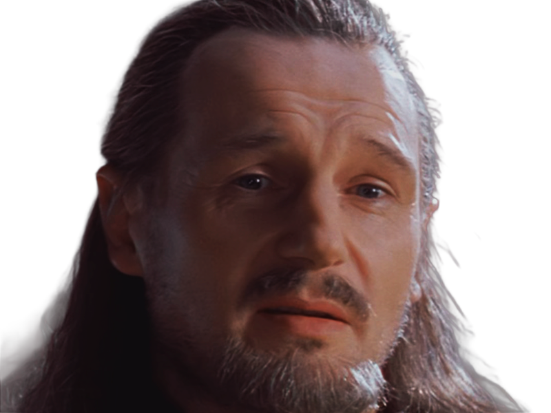 qui-gon jinn star-wars sw episode-i ep1 la-menace-fantome the-phantom-menace maitre jedi gris cheveux-bruns yeux-bleus liam neeson