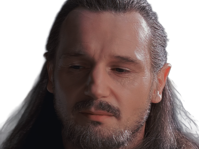 qui-gon jinn star-wars sw episode-i ep1 la-menace-fantome the-phantom-menace maitre jedi gris cheveux-bruns yeux-bleus liam neeson