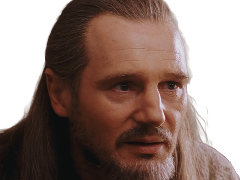qui-gon jinn star-wars sw episode-i ep1 la-menace-fantome the-phantom-menace maitre jedi gris cheveux-bruns yeux-bleus liam neeson
