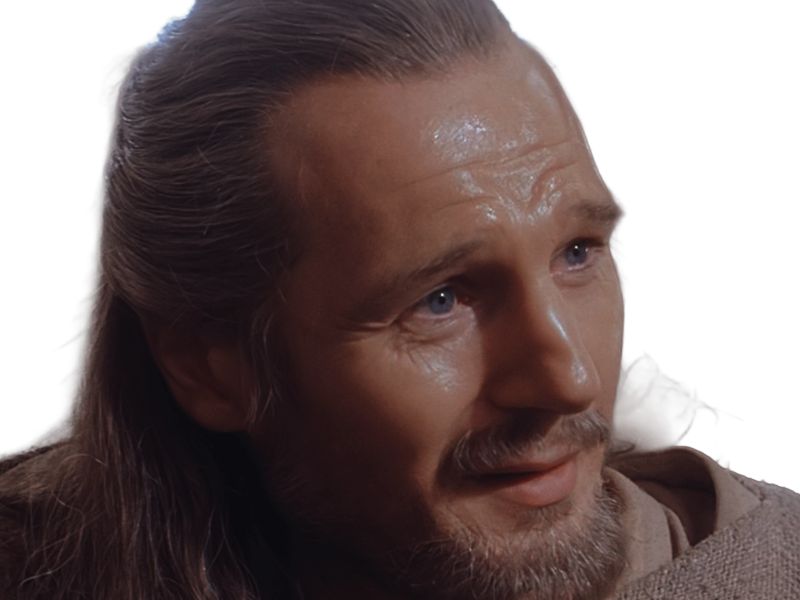 qui-gon jinn star-wars sw episode-i ep1 la-menace-fantome the-phantom-menace maitre jedi gris cheveux-bruns yeux-bleus liam neeson