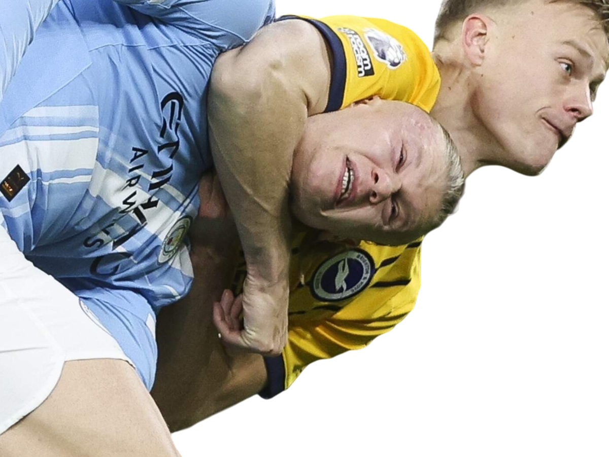 erling haaland jan paul van hecke manchester city brighton clef cle de bras etranglement etrangle