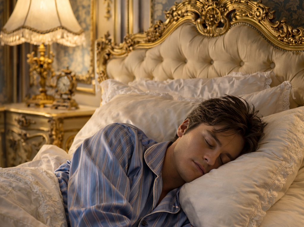 alain delon dormir lit luxe sommeil acteur france francais classe dodo