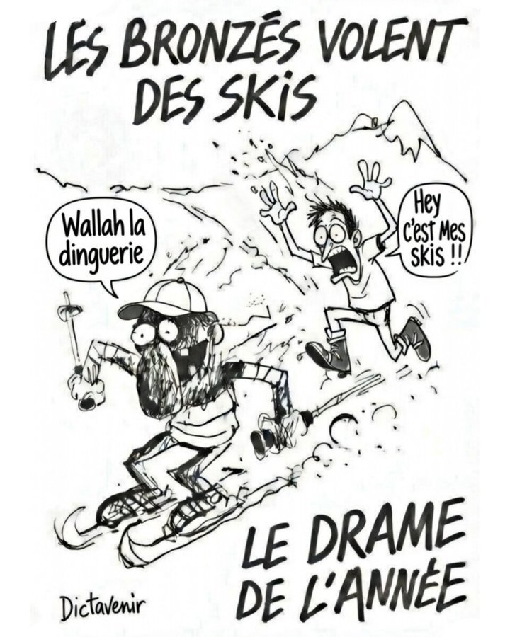les bronzes volent des ski blague caricature vol
