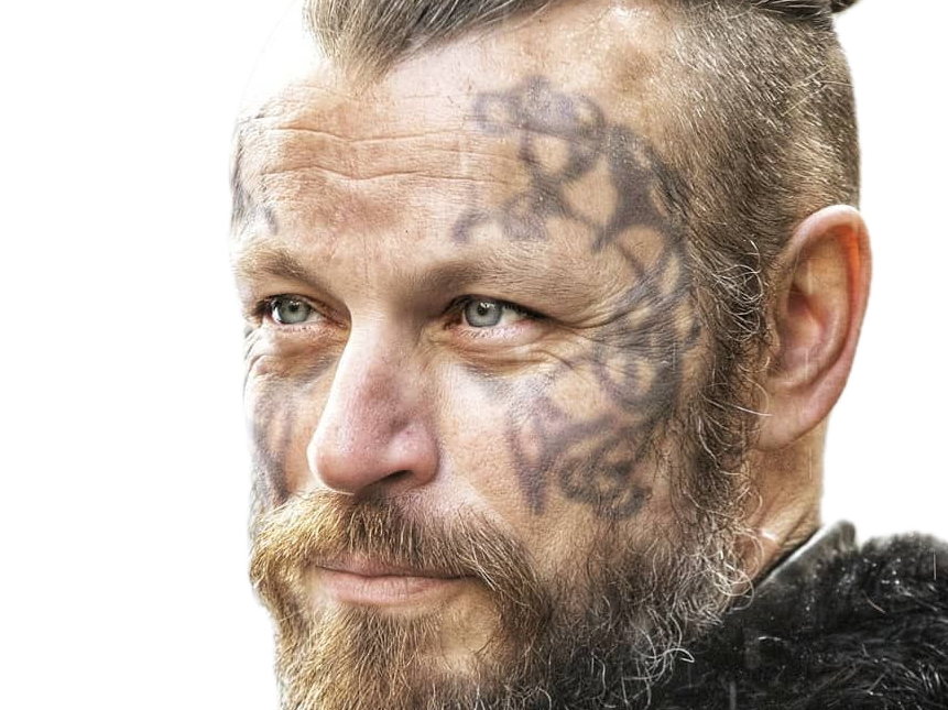 harald vikings serie roi tatouage finehair barbe