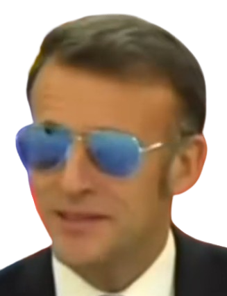 macron lunettes pas pret fond blanc issou macronerie
