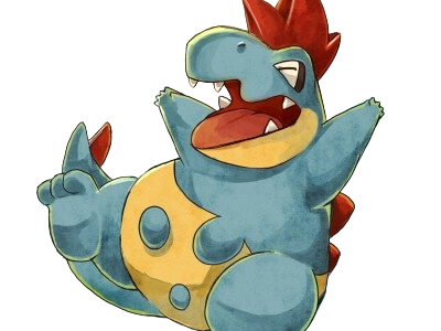 crocrodil croconaw alligates pokemon pkm jeu anime type eau 2g johto starter machoire