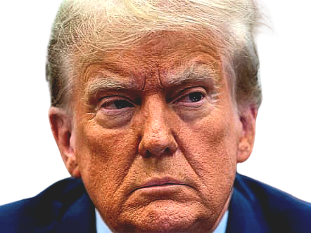 trump donald regard reflechit doute dubitatif mmh sur le cote orange president usa maga knifos