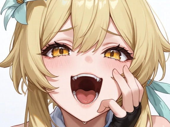 genshin impact lumine voyageuse traveler reine abysse teyvat rire