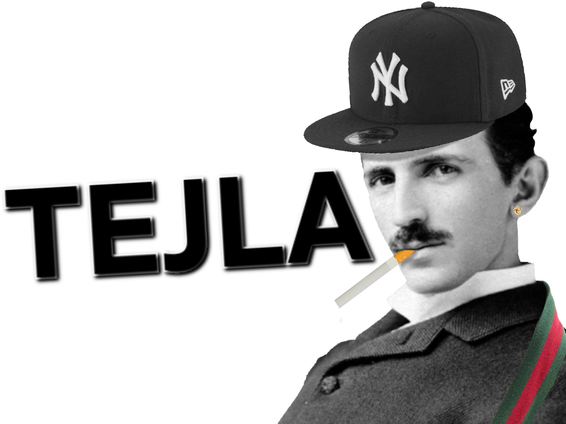 nikola tesla nikla tejla nique la tej jeter jette casquette new era gucci cigarette oreille