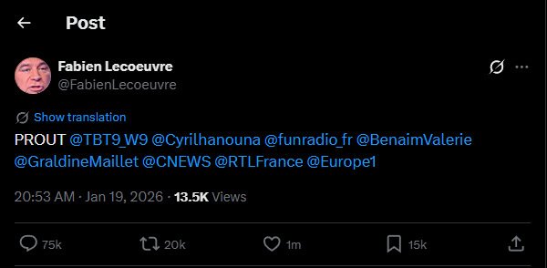 fabien lecoeuvre prout twitter x tbt9 tpmp hanouna big glaouis