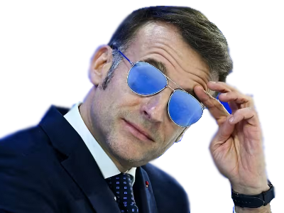 president emmanuel macron manu bigmac big m mac lunettes soleil main front gene