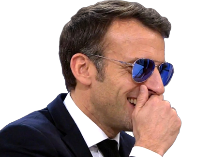 macron president lrem lunettes soleil manu rire fou sourire main