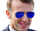 emannuel-macron-lunettes-bleues-ray-ban-aviator-top-gun-langue-bave-sans-reflet-safe-for-work