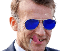 emannuel-macron-lunettes-bleues-ray-ban-aviator-top-gun-langue-leche-levre-bave-anime-turbo-gif