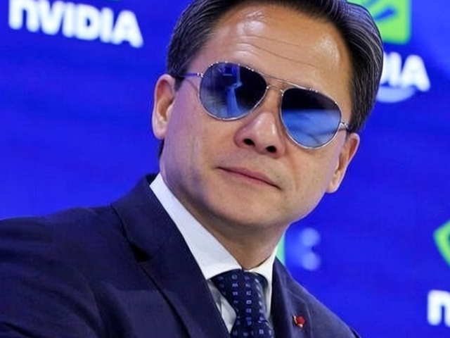 jensen huang chine nvidia usa ia macron davos nwo bourse moon lunettes aviateur soleil action