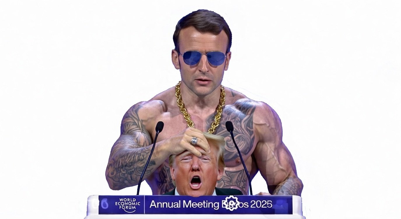 emmanuel macron bigmac bluepill mafia wef trump coke lunettesbleues jvc baron dealer president tatouage