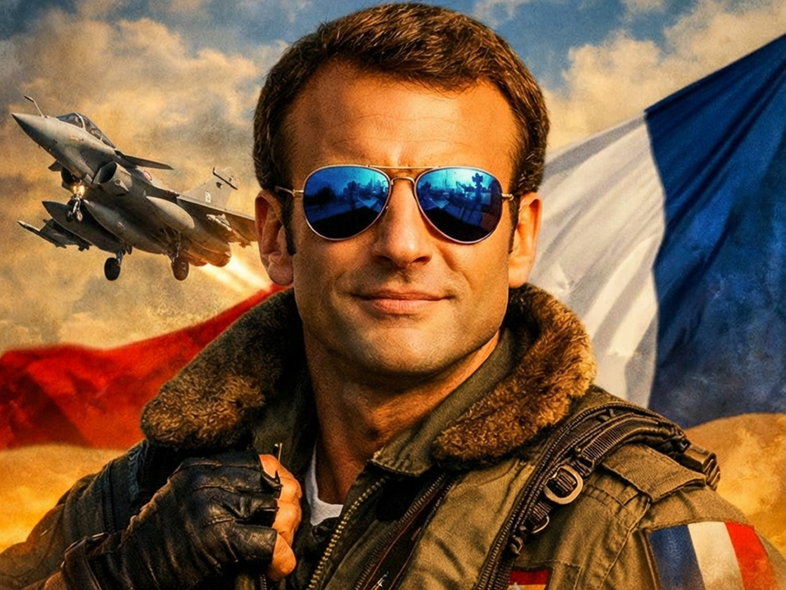macron lunettes soleil president lrem top gun tom cruise rafale drapeau