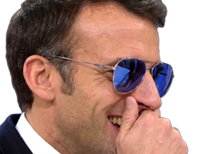 macron lunettes soleil president lrem europe guerre for sure rire sourire zoom