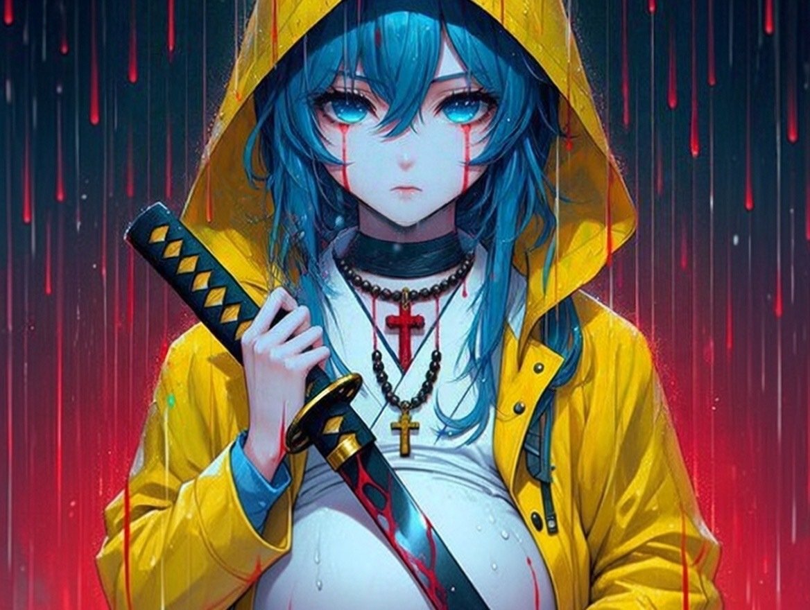 luce vatican catholique catho catholicisme anime waifu katana sabre manga enceinte epee guerriere croix