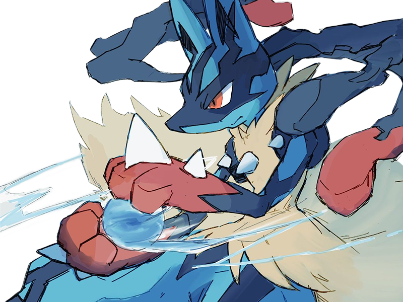 mega mega-lucario lucario pokemon pkm jeu anime type combat acier 4g sinnoh aura emanation