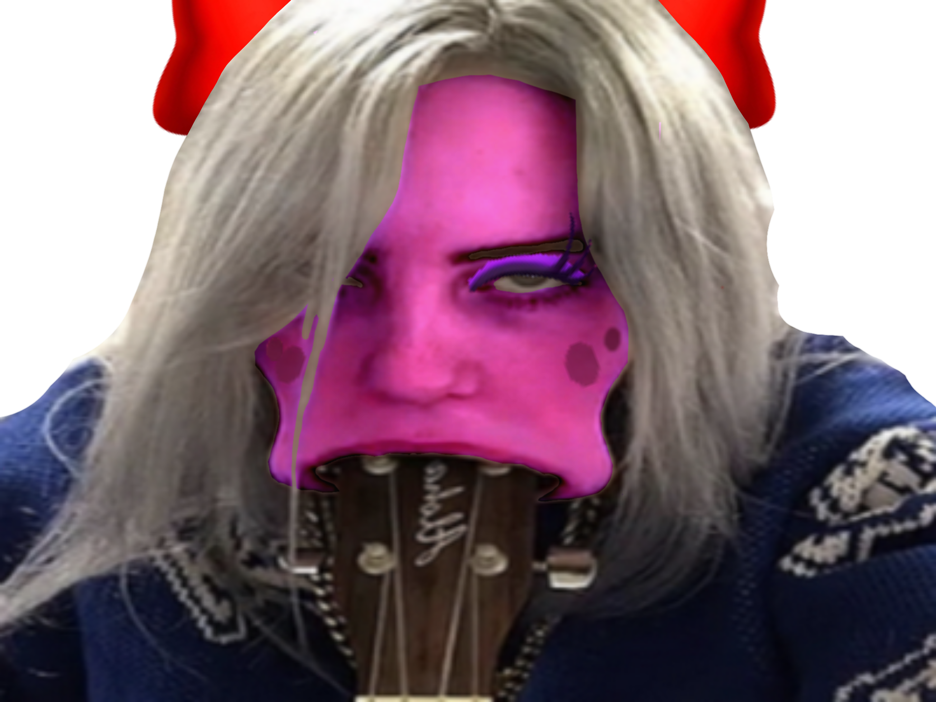billie eilish sucer guitare gorge profonde grosse bouche birdo mario bros 2 nintendo boss
