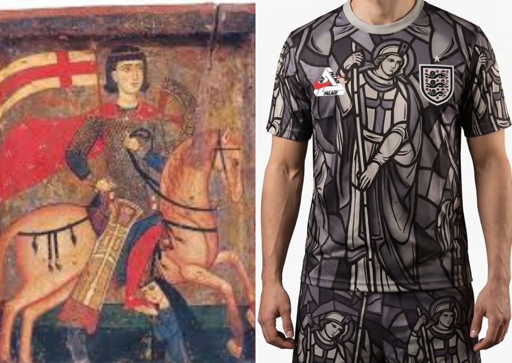 maillot foot football coupe du monde 2026 angleterre chretien christianisme cdm equipe saint georges vitrail