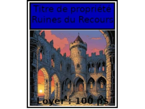 ruines du recours kalos-sud kalos monopoly loyer ruine