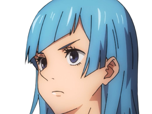 kasumi miwa jjk jujutsu kaisen anime manga waifu exorciste classe-3 epeiste territoire-simple nouvelle-ecole-de-lombre cheveux-bleus yeux-bleus