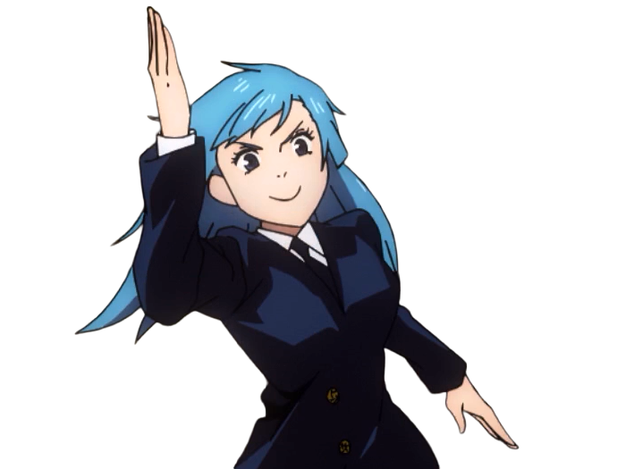 kasumi miwa jjk jujutsu kaisen anime manga waifu exorciste classe-3 epeiste territoire-simple nouvelle-ecole-de-lombre cheveux-bleus yeux-bleus