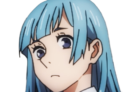 Sticker kasumi miwa jjk jujutsu kaisen anime manga waifu exorciste classe 3 epeiste territoire simple nouvelle ecole de lombre cheveux bleus yeux bleus par Dark-63
