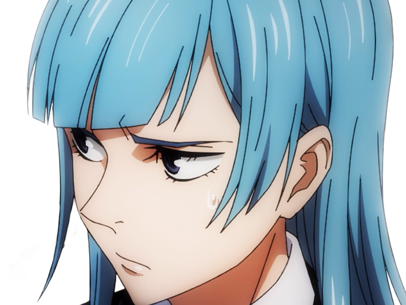 kasumi miwa jjk jujutsu kaisen anime manga waifu exorciste classe-3 epeiste territoire-simple nouvelle-ecole-de-lombre cheveux-bleus yeux-bleus