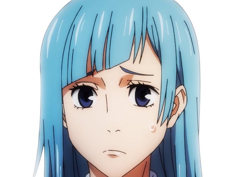 kasumi miwa jjk jujutsu kaisen anime manga waifu exorciste classe-3 epeiste territoire-simple nouvelle-ecole-de-lombre cheveux-bleus yeux-bleus