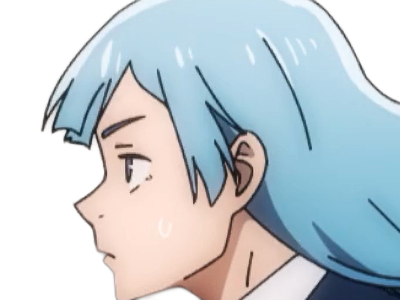 kasumi miwa jjk jujutsu kaisen anime manga waifu exorciste classe-3 epeiste territoire-simple nouvelle-ecole-de-lombre cheveux-bleus yeux-bleus