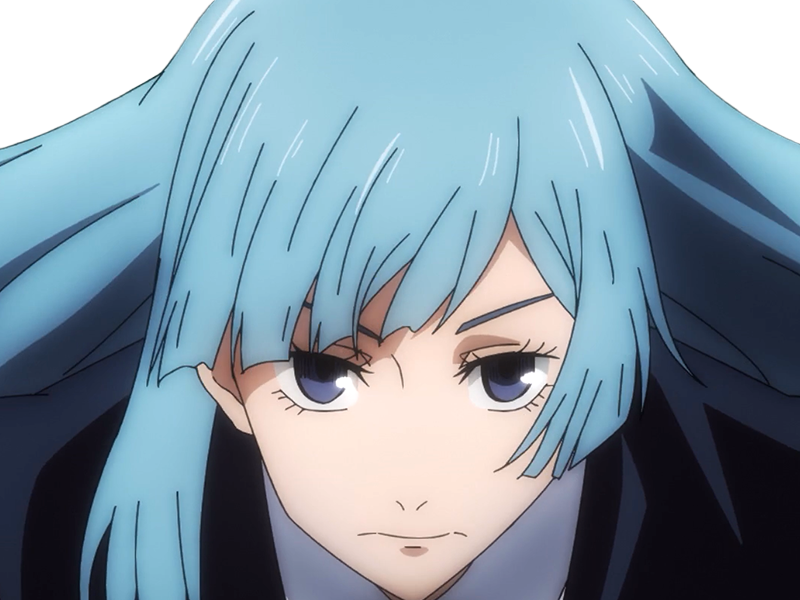 kasumi miwa jjk jujutsu kaisen anime manga waifu exorciste classe-3 epeiste territoire-simple nouvelle-ecole-de-lombre cheveux-bleus yeux-bleus