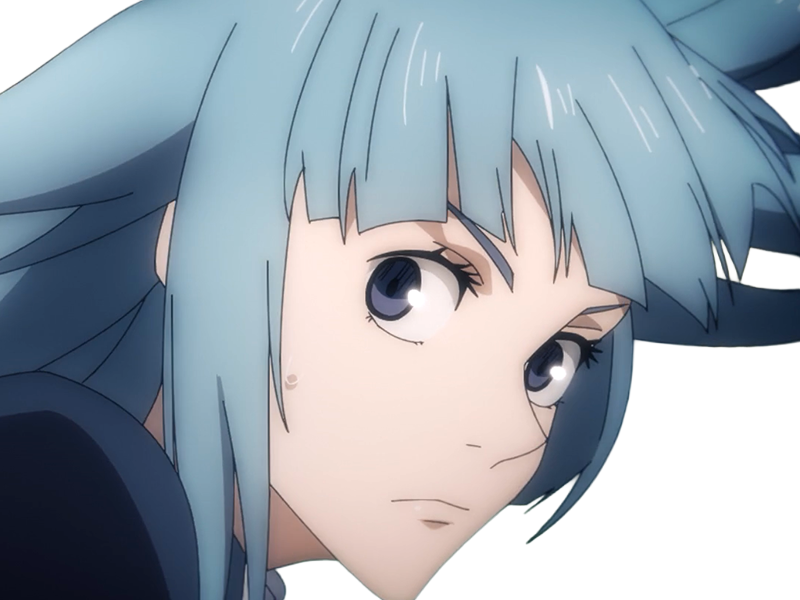 kasumi miwa jjk jujutsu kaisen anime manga waifu exorciste classe-3 epeiste territoire-simple nouvelle-ecole-de-lombre cheveux-bleus yeux-bleus