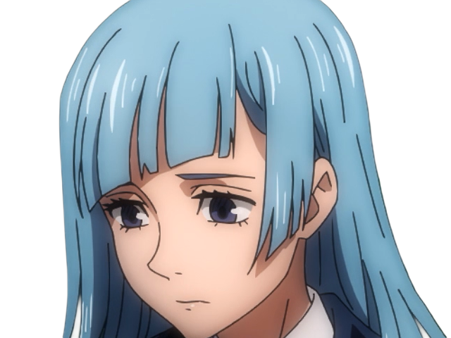 kasumi miwa jjk jujutsu kaisen anime manga waifu exorciste classe-3 epeiste territoire-simple nouvelle-ecole-de-lombre cheveux-bleus yeux-bleus