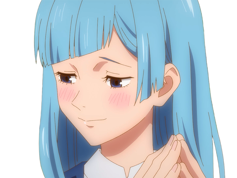 kasumi miwa jjk jujutsu kaisen anime manga waifu exorciste classe-3 epeiste territoire-simple nouvelle-ecole-de-lombre cheveux-bleus yeux-bleus