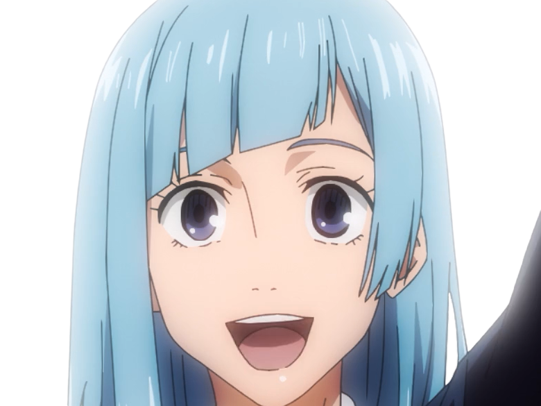 Sticker kasumi miwa jjk jujutsu kaisen anime manga waifu exorciste classe 3 epeiste territoire simple nouvelle ecole de lombre cheveux bleus yeux bleus par Dark-63