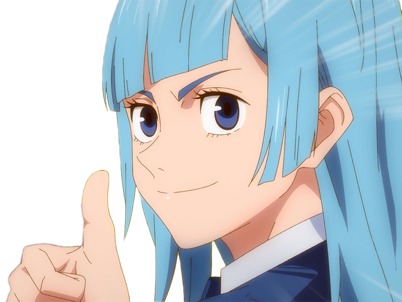 kasumi miwa jjk jujutsu kaisen anime manga waifu exorciste classe-3 epeiste territoire-simple nouvelle-ecole-de-lombre cheveux-bleus yeux-bleus