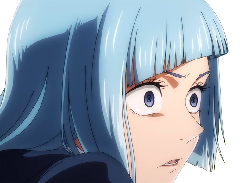 kasumi miwa jjk jujutsu kaisen anime manga waifu exorciste classe-3 epeiste territoire-simple nouvelle-ecole-de-lombre cheveux-bleus yeux-bleus