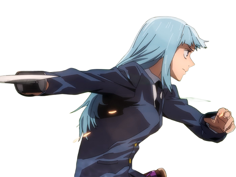 kasumi miwa jjk jujutsu kaisen anime manga waifu exorciste classe-3 epeiste territoire-simple nouvelle-ecole-de-lombre cheveux-bleus yeux-bleus