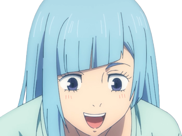 kasumi miwa jjk jujutsu kaisen anime manga waifu exorciste classe-3 epeiste territoire-simple nouvelle-ecole-de-lombre cheveux-bleus yeux-bleus