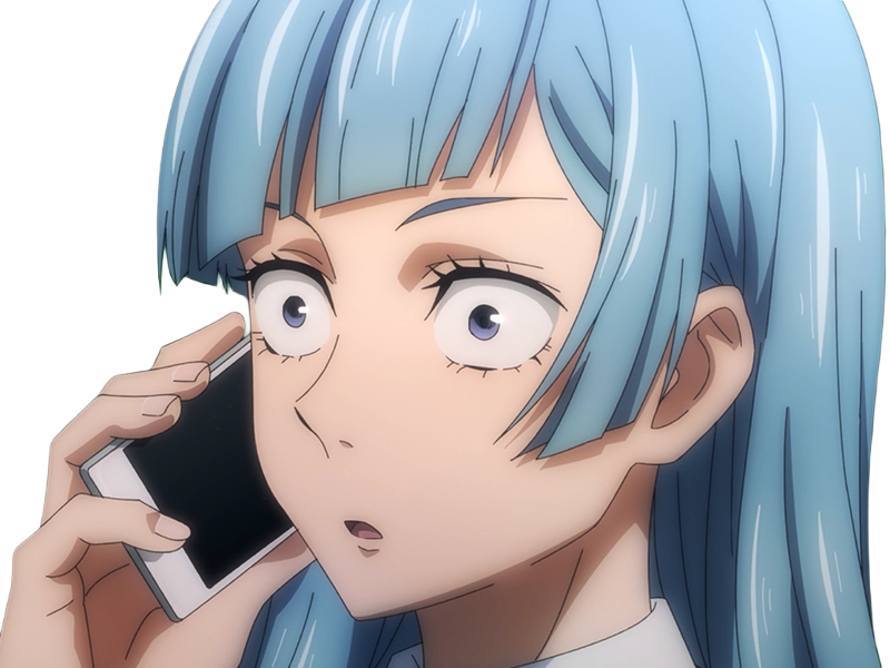 kasumi miwa jjk jujutsu kaisen anime manga waifu exorciste classe-3 epeiste territoire-simple nouvelle-ecole-de-lombre cheveux-bleus yeux-bleus