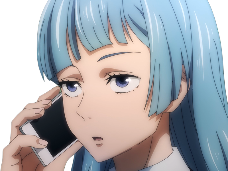 kasumi miwa jjk jujutsu kaisen anime manga waifu exorciste classe-3 epeiste territoire-simple nouvelle-ecole-de-lombre cheveux-bleus yeux-bleus