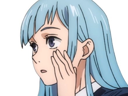 Sticker kasumi miwa jjk jujutsu kaisen anime manga waifu exorciste classe 3 epeiste territoire simple nouvelle ecole de lombre cheveux bleus yeux bleus par Dark-63
