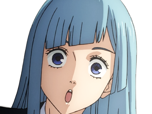 Sticker kasumi miwa jjk jujutsu kaisen anime manga waifu exorciste classe 3 epeiste territoire simple nouvelle ecole de lombre cheveux bleus yeux bleus par Dark-63
