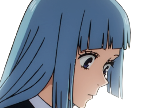 Sticker kasumi miwa jjk jujutsu kaisen anime manga waifu exorciste classe 3 epeiste territoire simple nouvelle ecole de lombre cheveux bleus yeux bleus par Dark-63