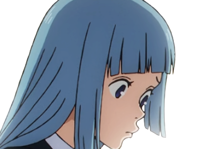 Sticker kasumi miwa jjk jujutsu kaisen anime manga waifu exorciste classe 3 epeiste territoire simple nouvelle ecole de lombre cheveux bleus yeux bleus par Dark-63